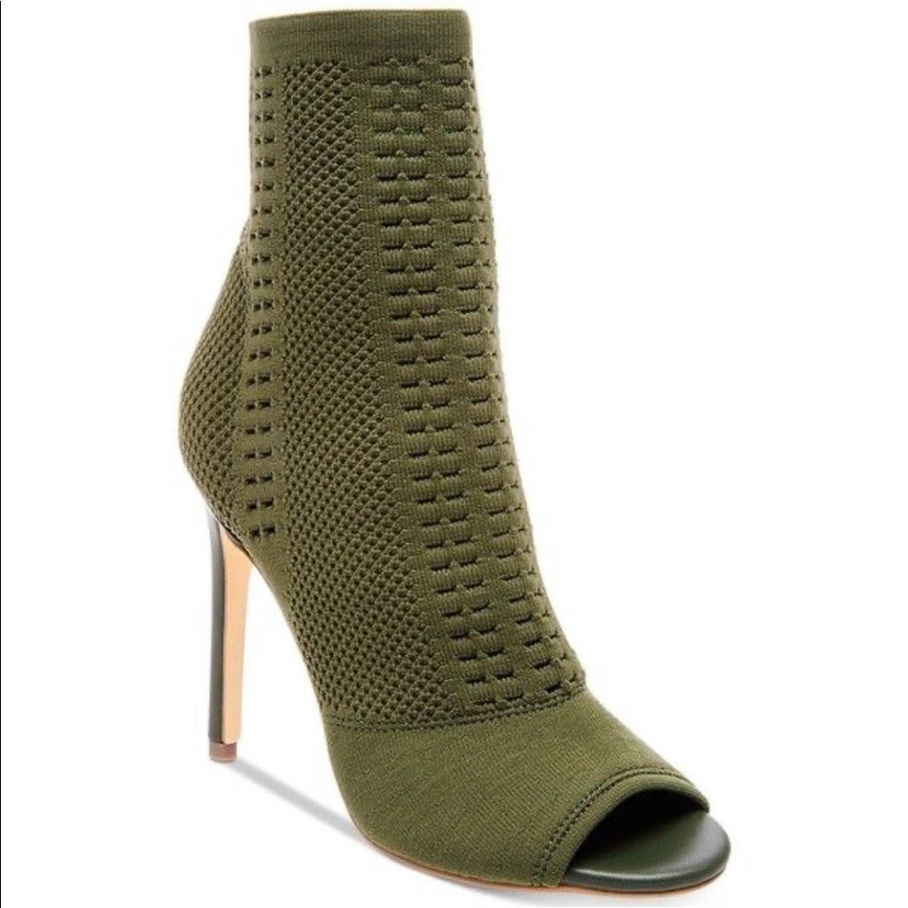 Steve Madden Candid army green knit ankle booties